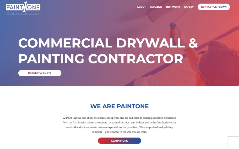 Paint One website — Painting & drywall, built by Sundae Websites