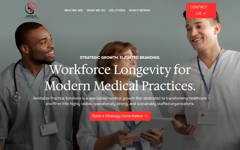 Revitalize Practice Solutions website — Medical practice marketing, built by Sundae Websites