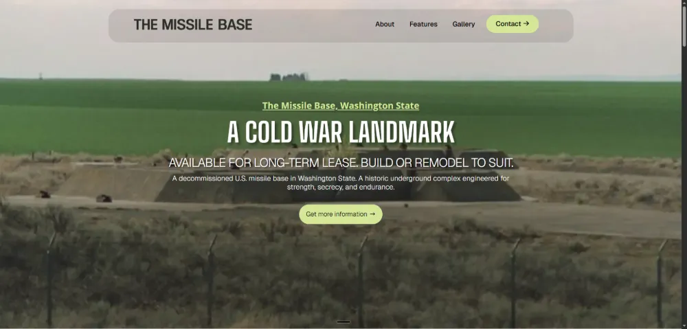 The Missile Base website — Decommissioned missile silo, built by Sundae Websites