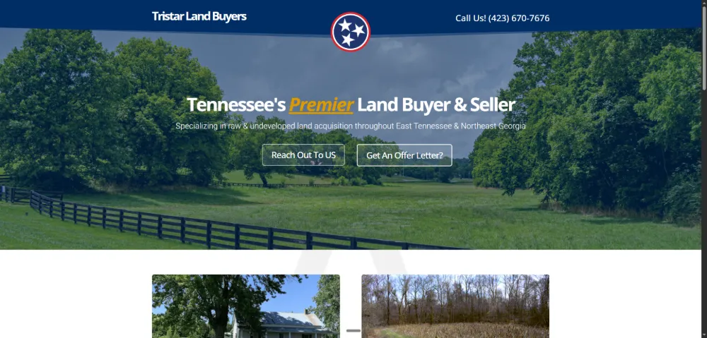 Tristar Land Buyers website — Real estate land buying, built by Sundae Websites